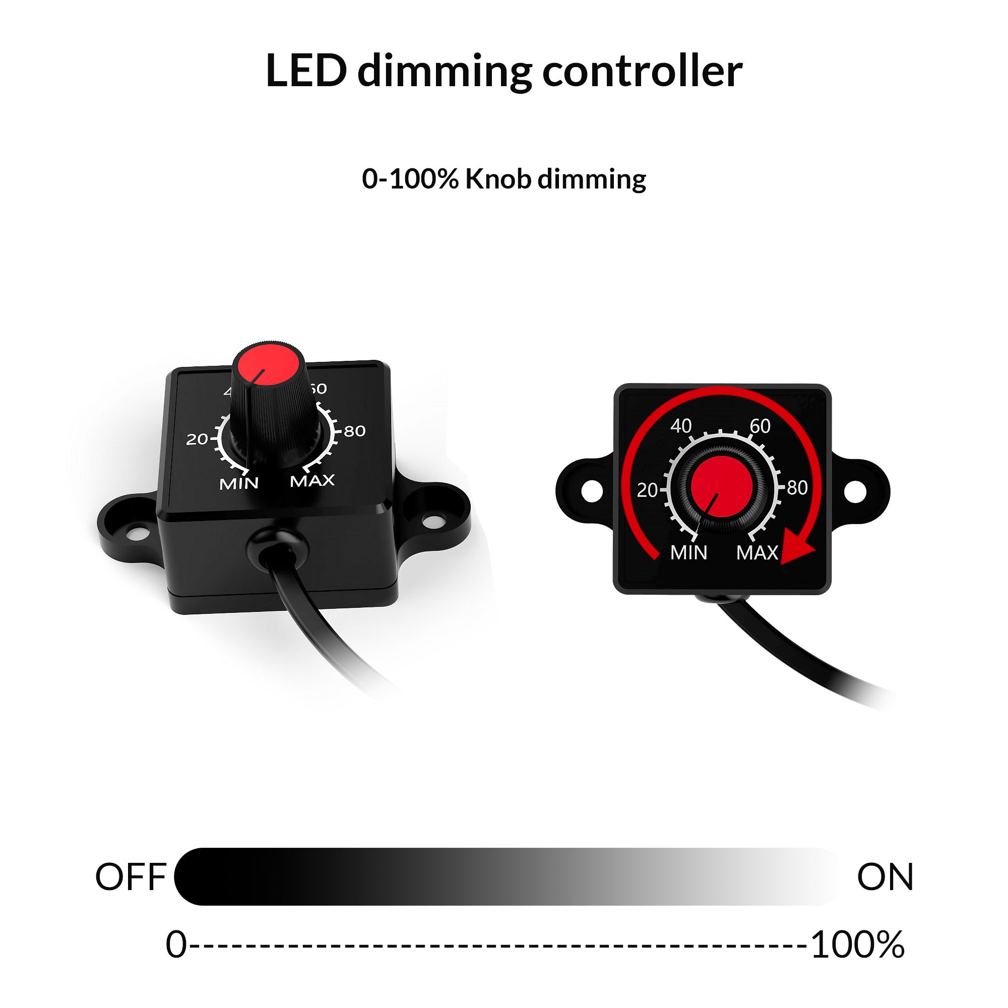 Medic Grow 0-10V 1M/3.28FT LED Dimmer Knob Mini Controller for Fold-1200, and Fold-1200U - Medicgrow