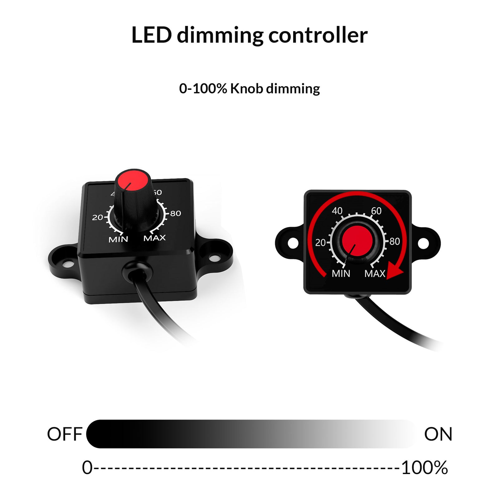 Medic Grow 0-10V 1M/3.28FT LED Dimmer Knob Mini Controller for Fold-1200, and Fold-1200U - Medicgrow
