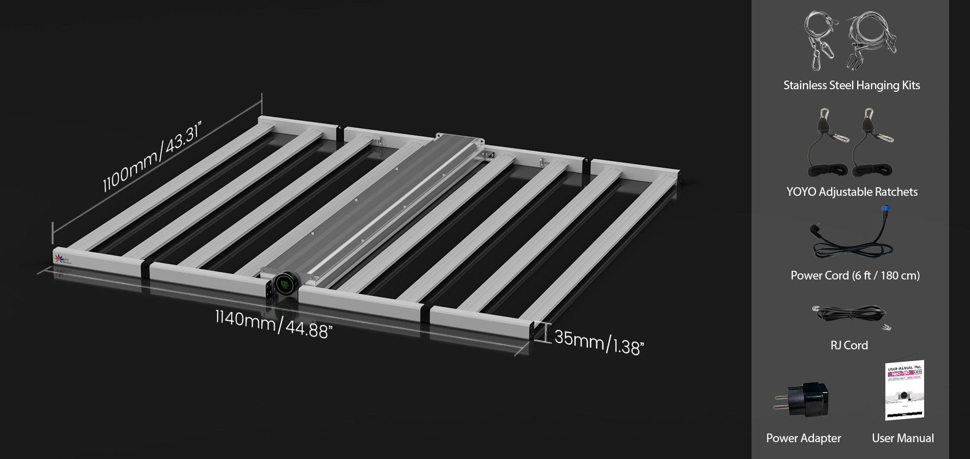 780W model is ideal for 4'x4'/5'x5' tents